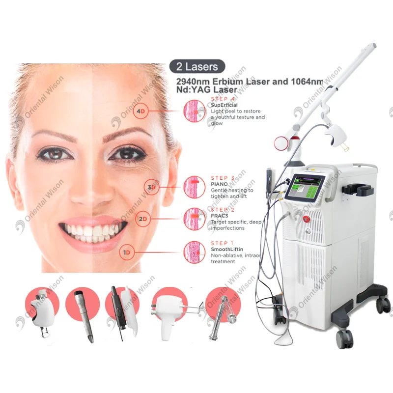 4d 2940nm Erbium Laser 1064nm nd yag เลเซอร์ 4d Anti-Aget Machine