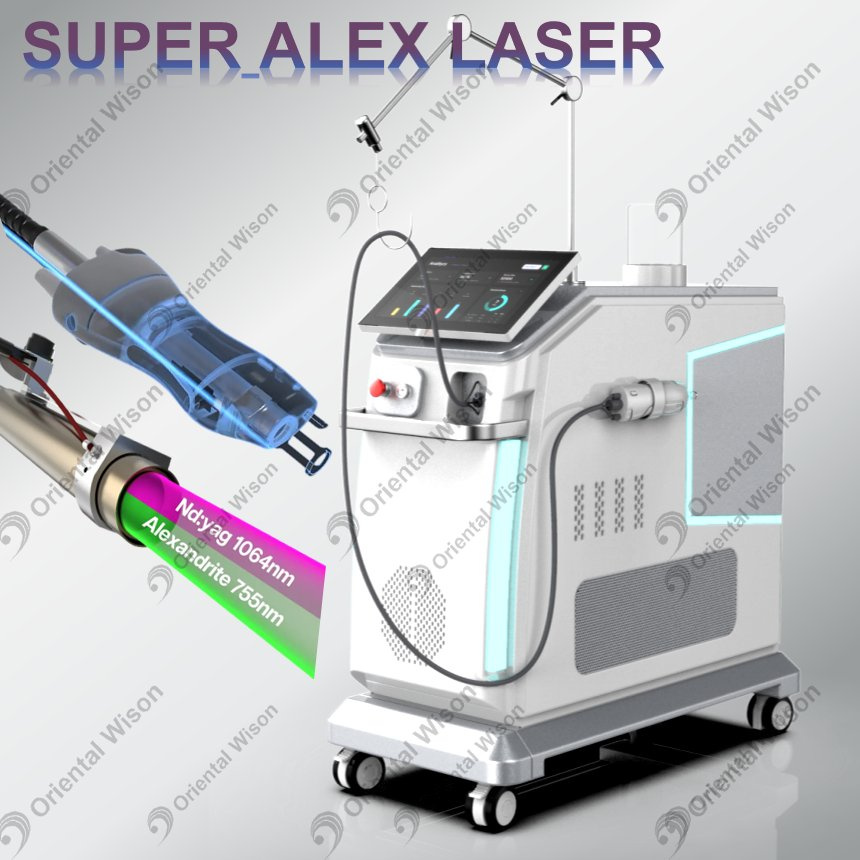 เลเซอร์กำจัดขน Alexway Alexandrite ND YAG Long Pulse Laser Vascular Pigment Removal อุปกรณ์ความงาม